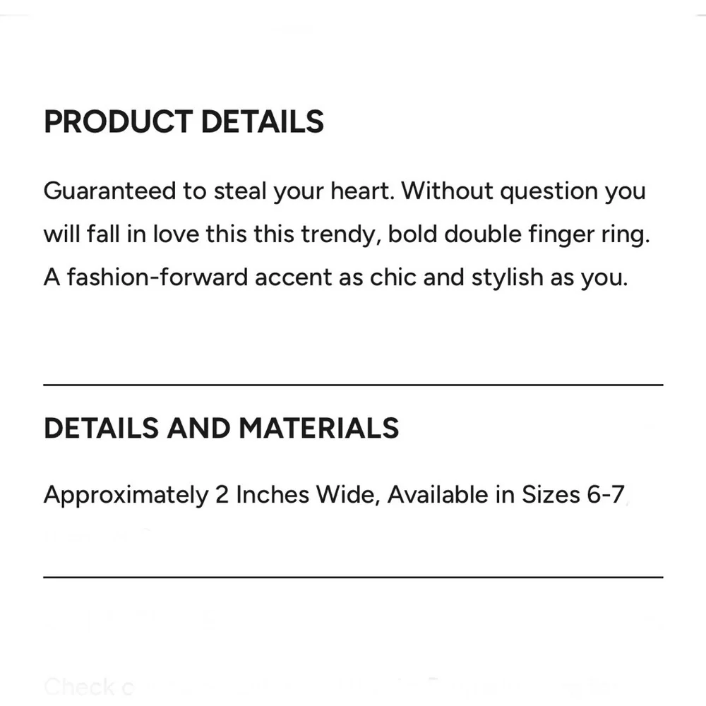 Gunmetal Colored Love Double Ring Size 6-7